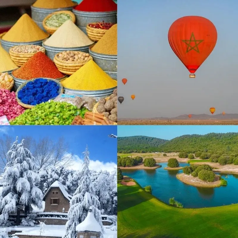 A calendar showing different seasons in Morocco